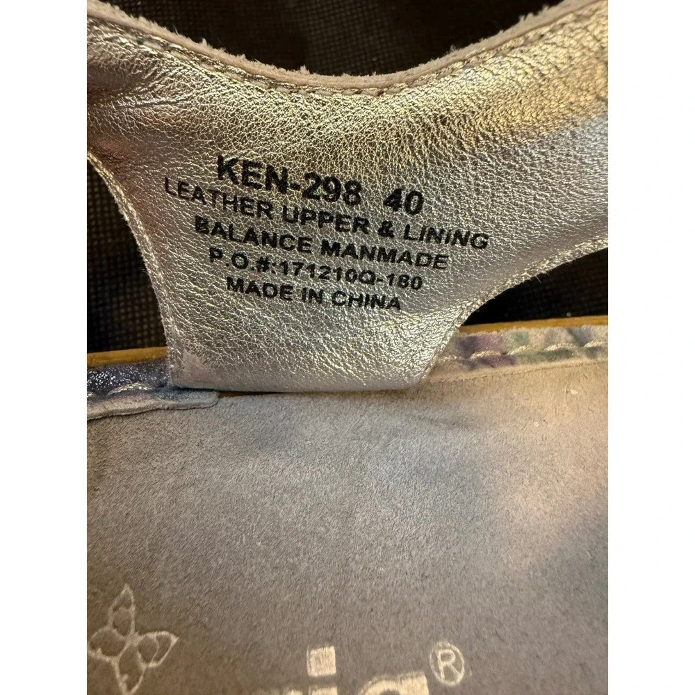 Alegria Kenneth Wedge Sandals Womens 40 Watercolor Blue Purple‎ Metallic Shell